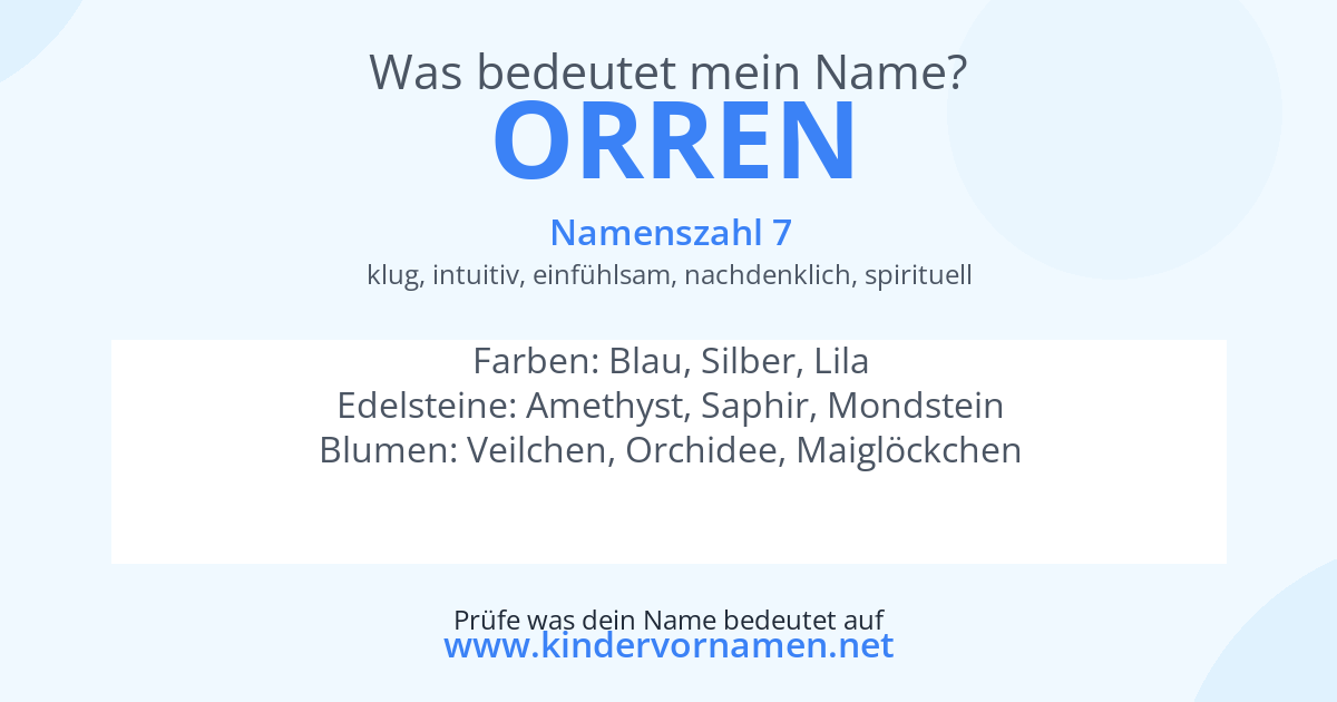 Was bedeutet der Name Orren?