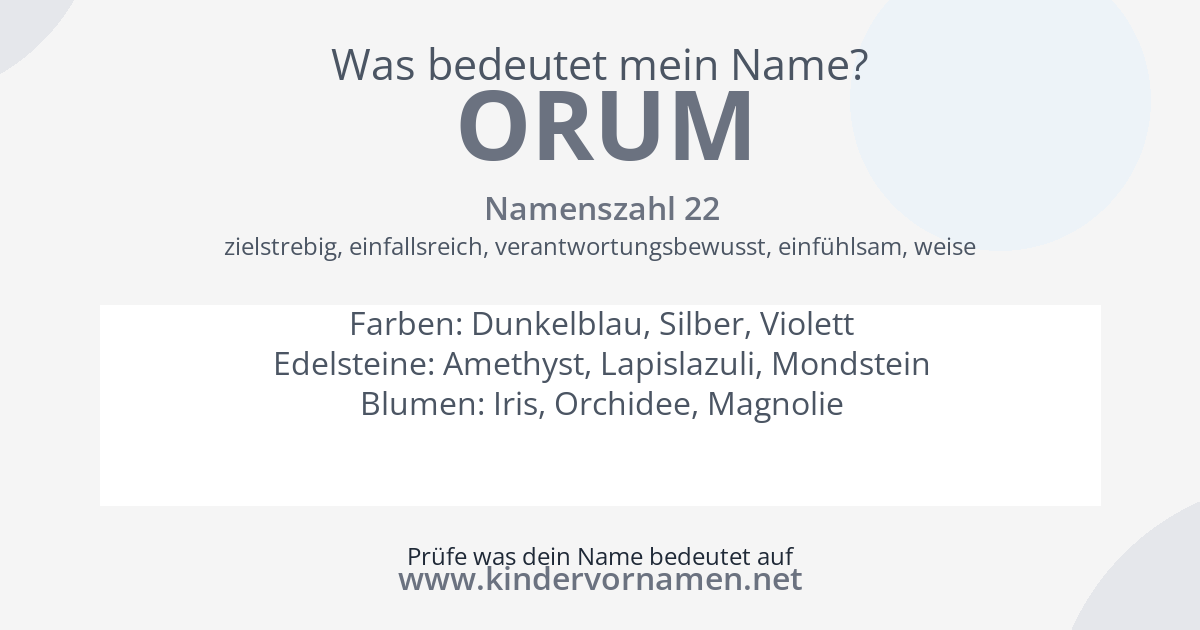 Was bedeutet der Name Orum?