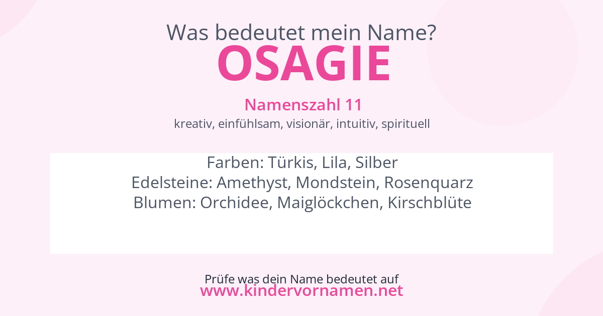 Was bedeutet der Name Osagie?