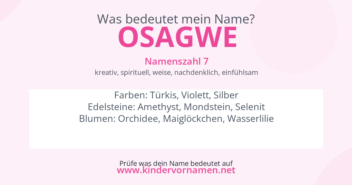 Was bedeutet der Name Osagwe?