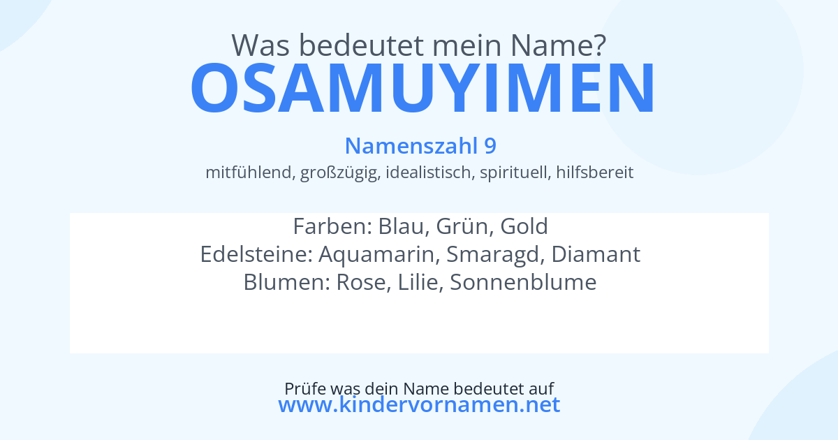 Was bedeutet der Name Osamuyimen?