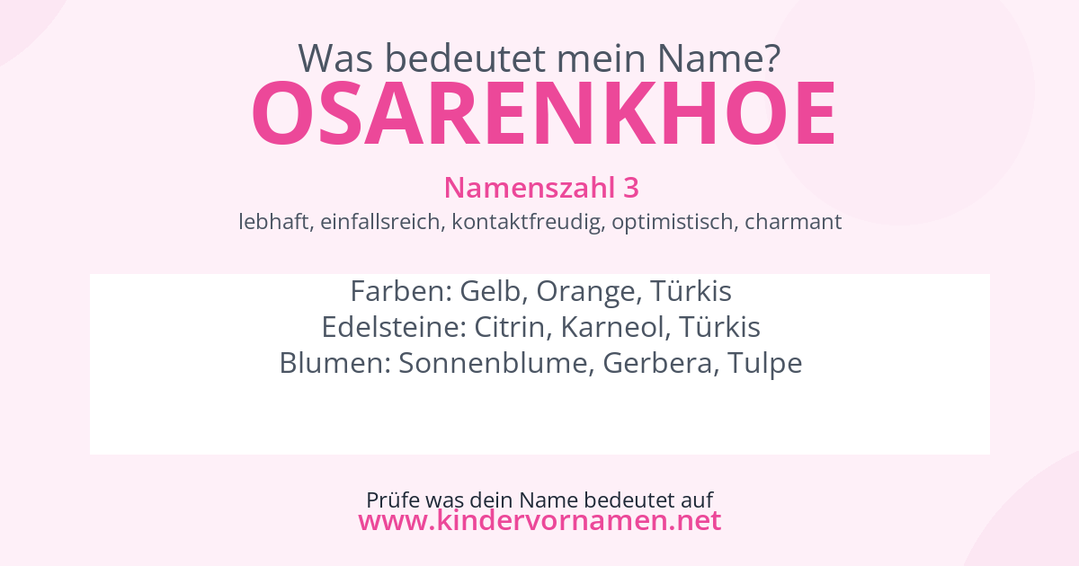 Was bedeutet der Name Osarenkhoe?