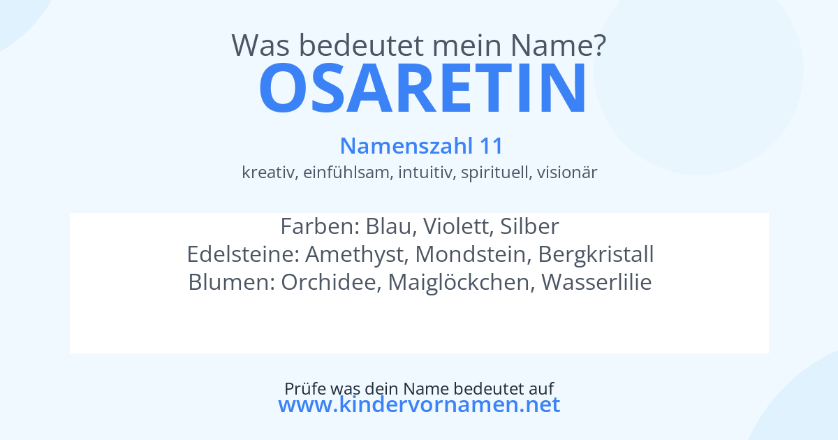 Was bedeutet der Name Osaretin?