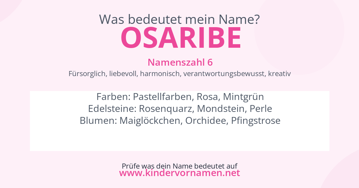Was bedeutet der Name Osaribe?