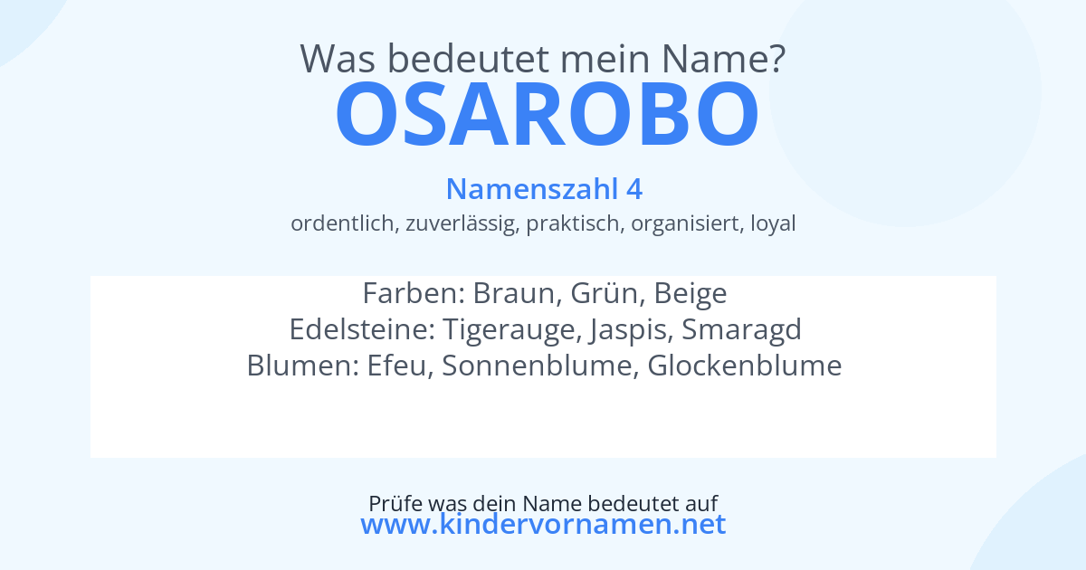 Was bedeutet der Name Osarobo?