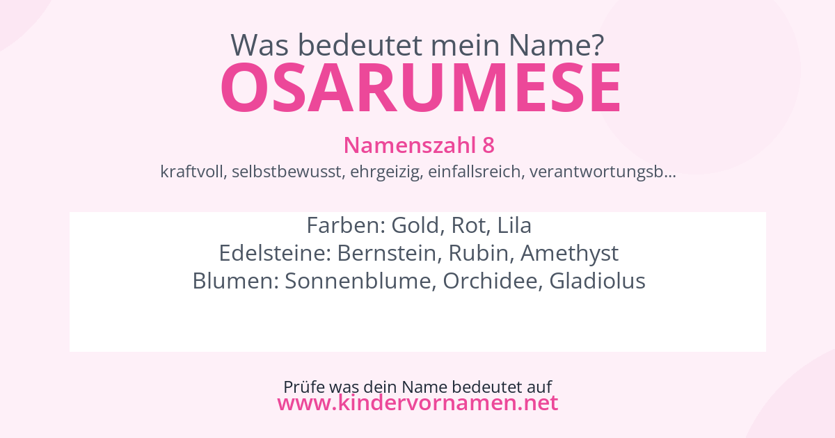 Was bedeutet der Name Osarumese?