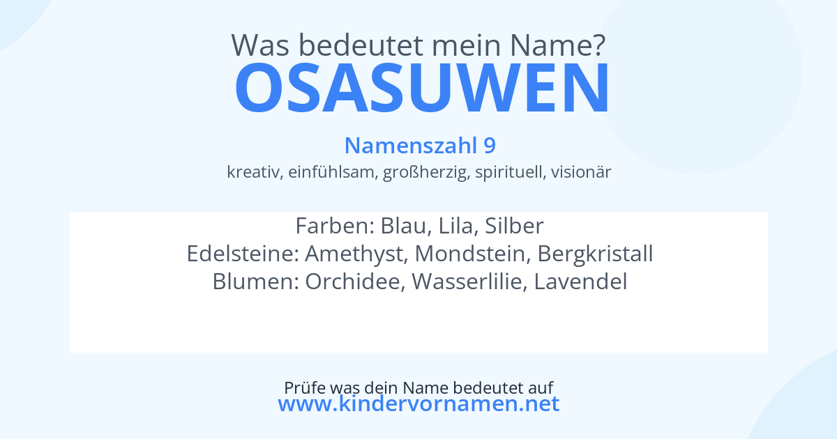 Was bedeutet der Name Osasuwen?