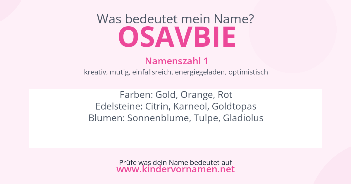 Was bedeutet der Name Osavbie?