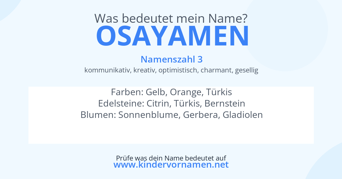 Was bedeutet der Name Osayamen?