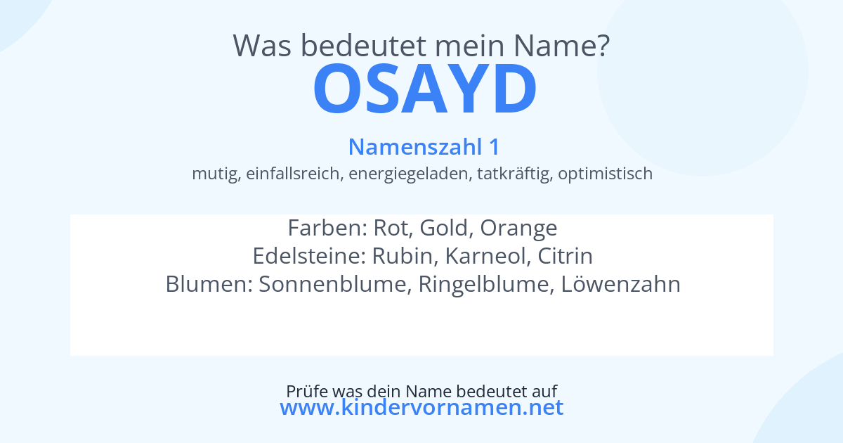 Was bedeutet der Name Osayd?