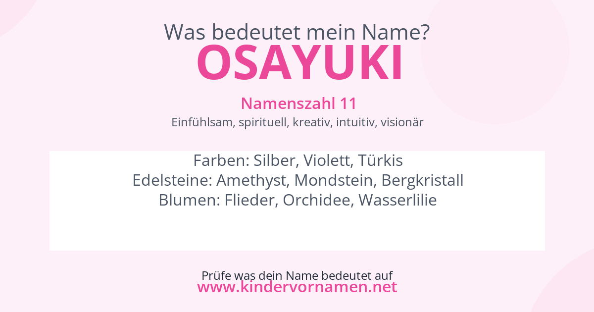 Was bedeutet der Name Osayuki?