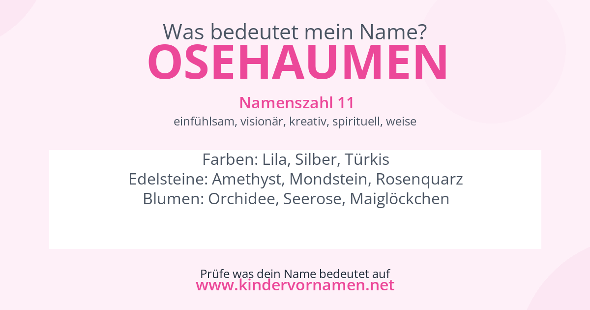 Was bedeutet der Name Osehaumen?