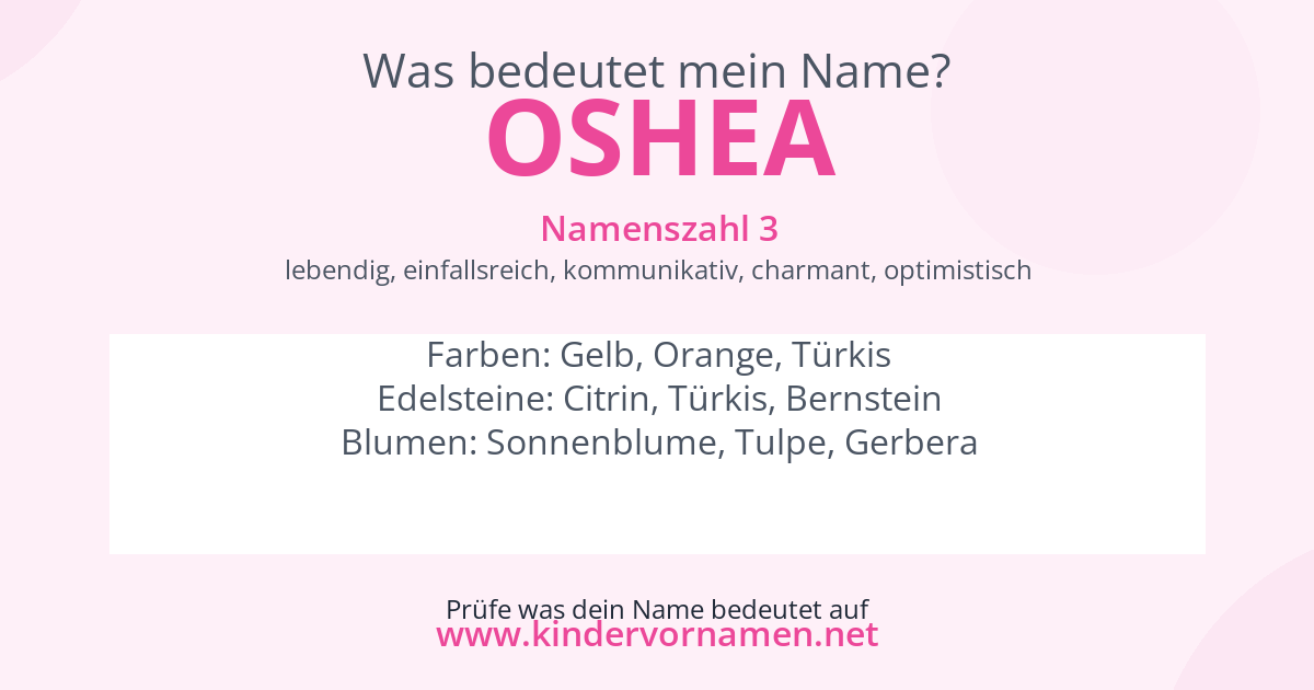 Was bedeutet der Name Oshea?