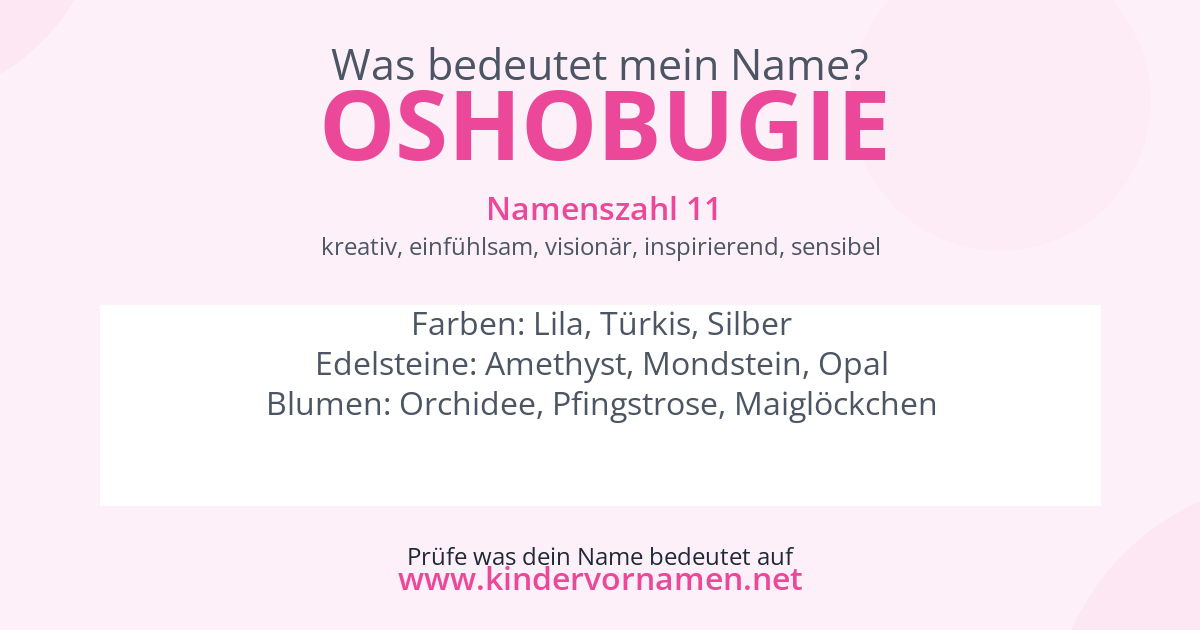 Was bedeutet der Name Oshobugie?