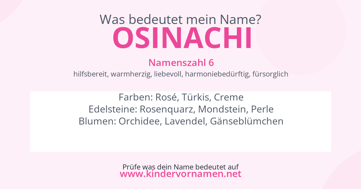 Was bedeutet der Name Osinachi?