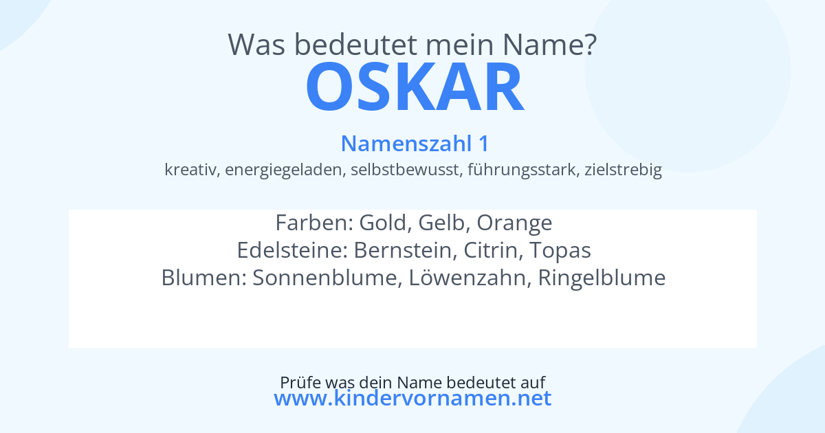 Was bedeutet der Name Oskar?