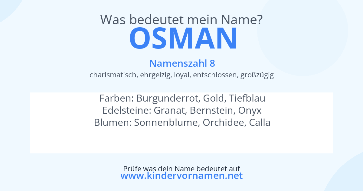 Was bedeutet der Name Osman?
