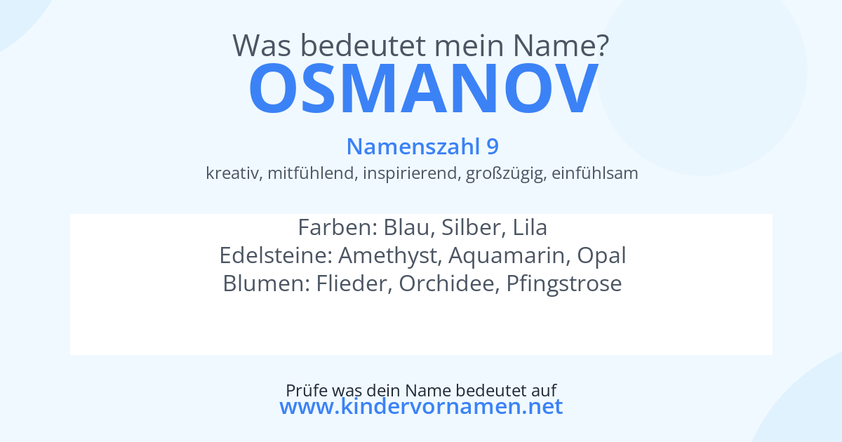 Was bedeutet der Name Osmanov?