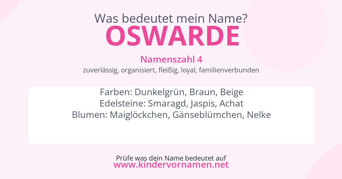 Was bedeutet der Name Oswarde?