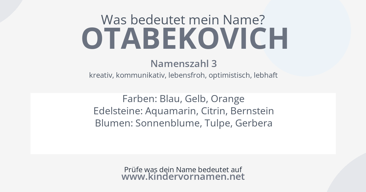Was bedeutet der Name Otabekovich?