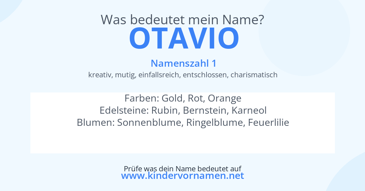 Was bedeutet der Name Otavio?