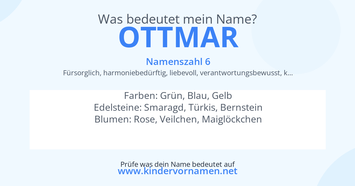 Was bedeutet der Name Ottmar?