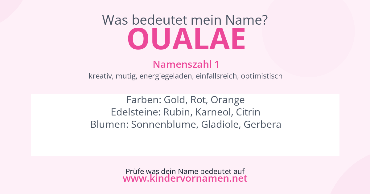 Was bedeutet der Name Oualae?