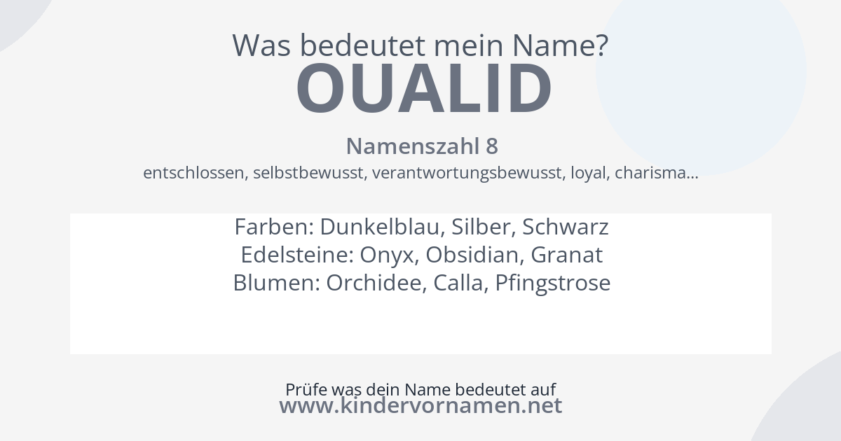 Was bedeutet der Name Oualid?