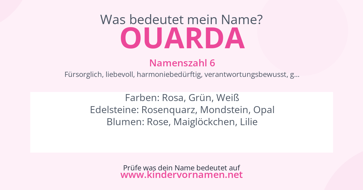 Was bedeutet der Name Ouarda?