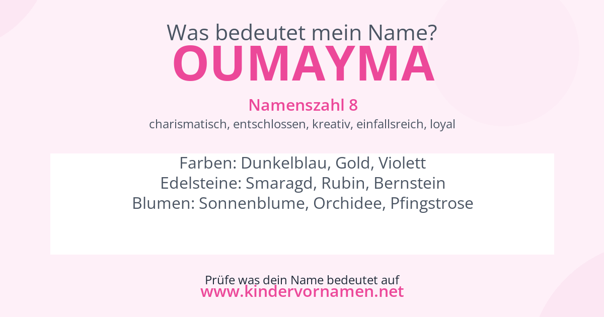 Was bedeutet der Name Oumayma?