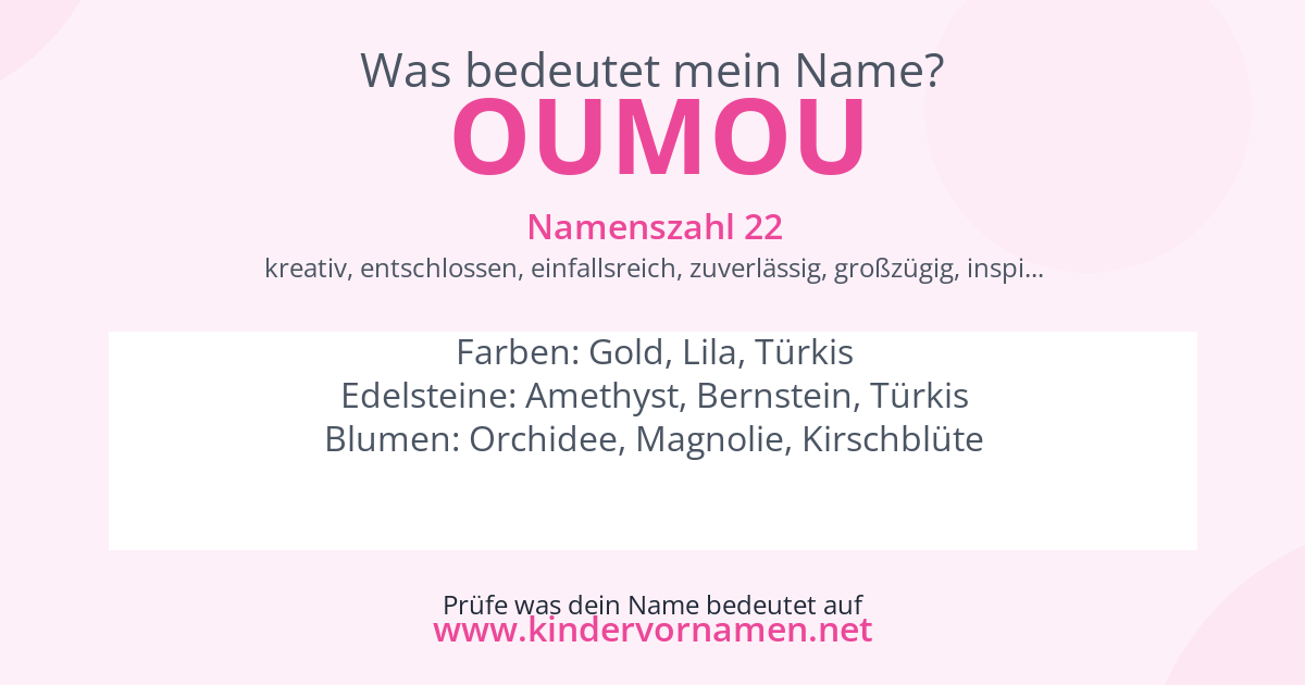 Was bedeutet der Name Oumou?