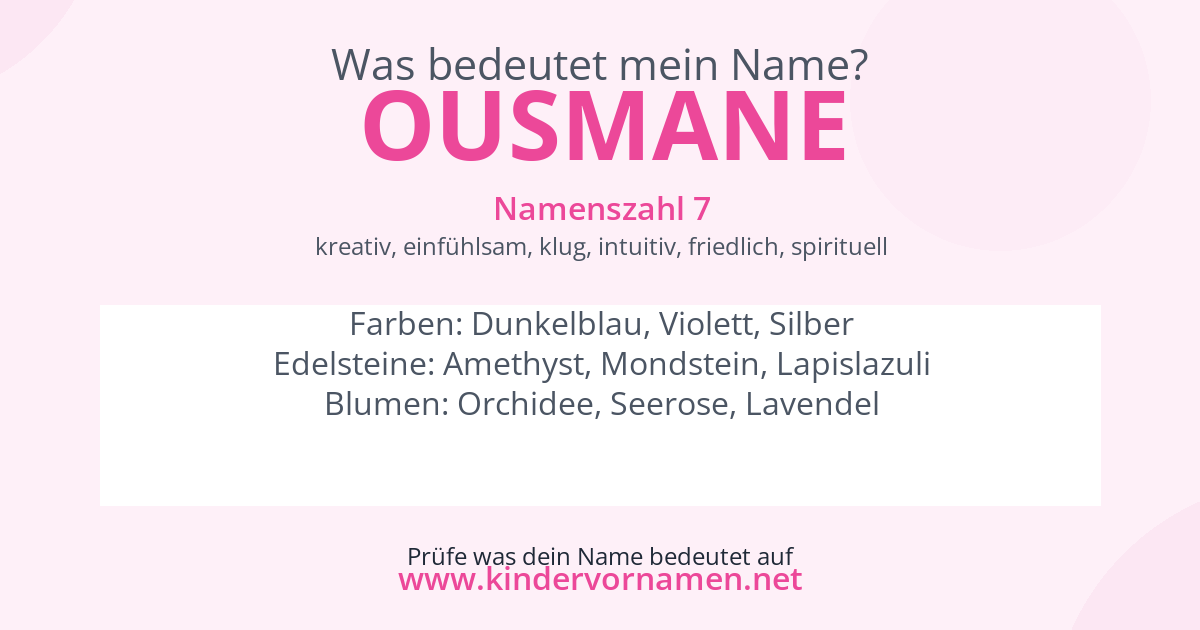 Was bedeutet der Name Ousmane?