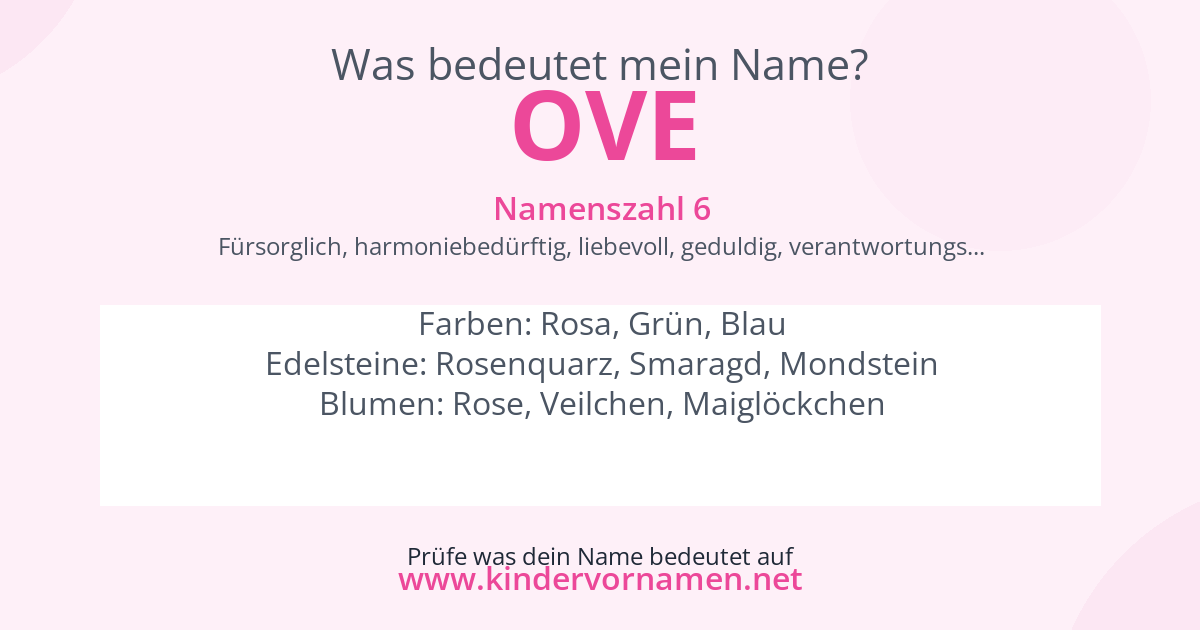 Was bedeutet der Name Ove?