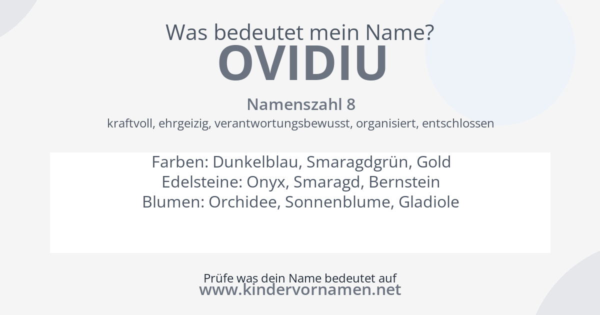 Was bedeutet der Name Ovidiu?