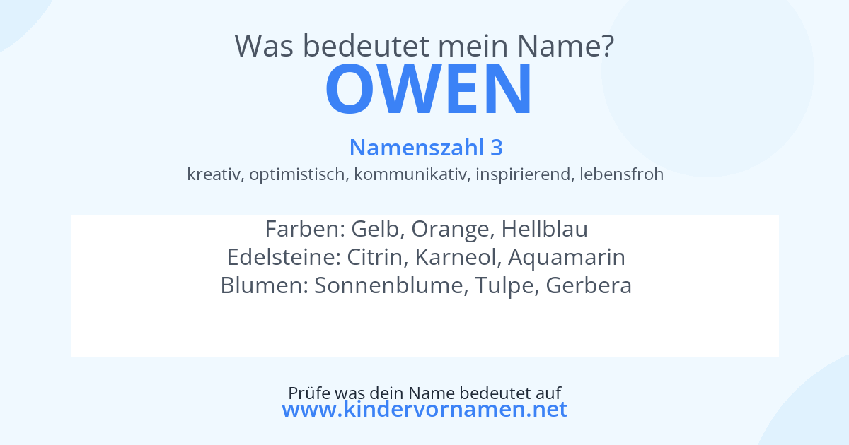 Was bedeutet der Name Owen?