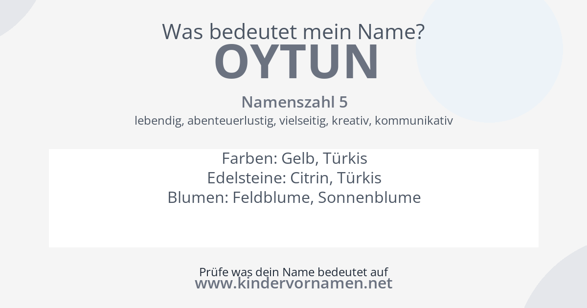 Was bedeutet der Name Oytun?