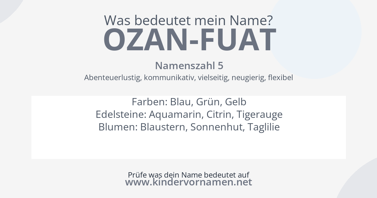 Was bedeutet der Name Ozan-Fuat?