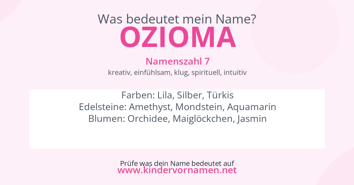 Was bedeutet der Name Ozioma?