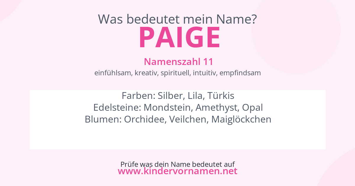 Was bedeutet der Name Paige?