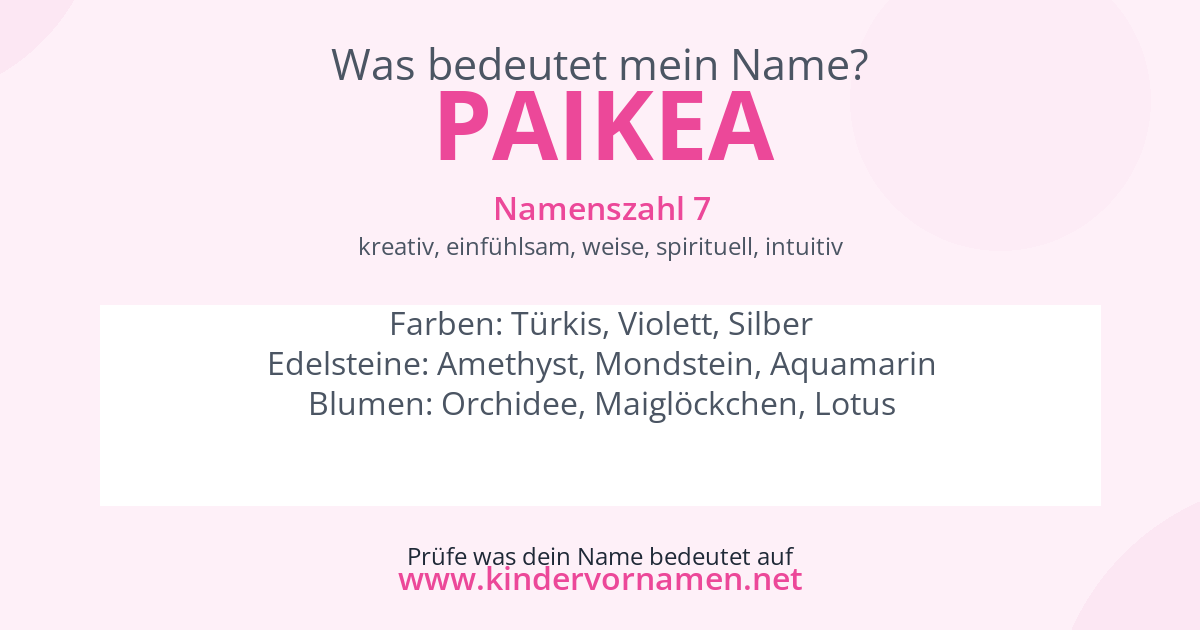 Was bedeutet der Name Paikea?