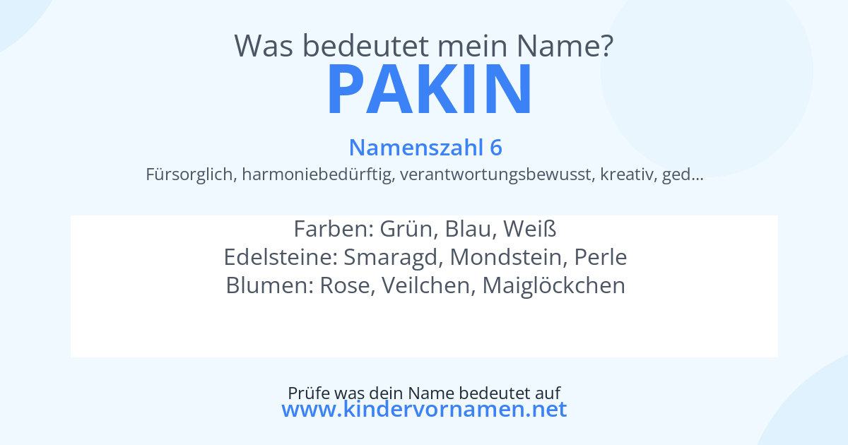 Was bedeutet der Name Pakin?