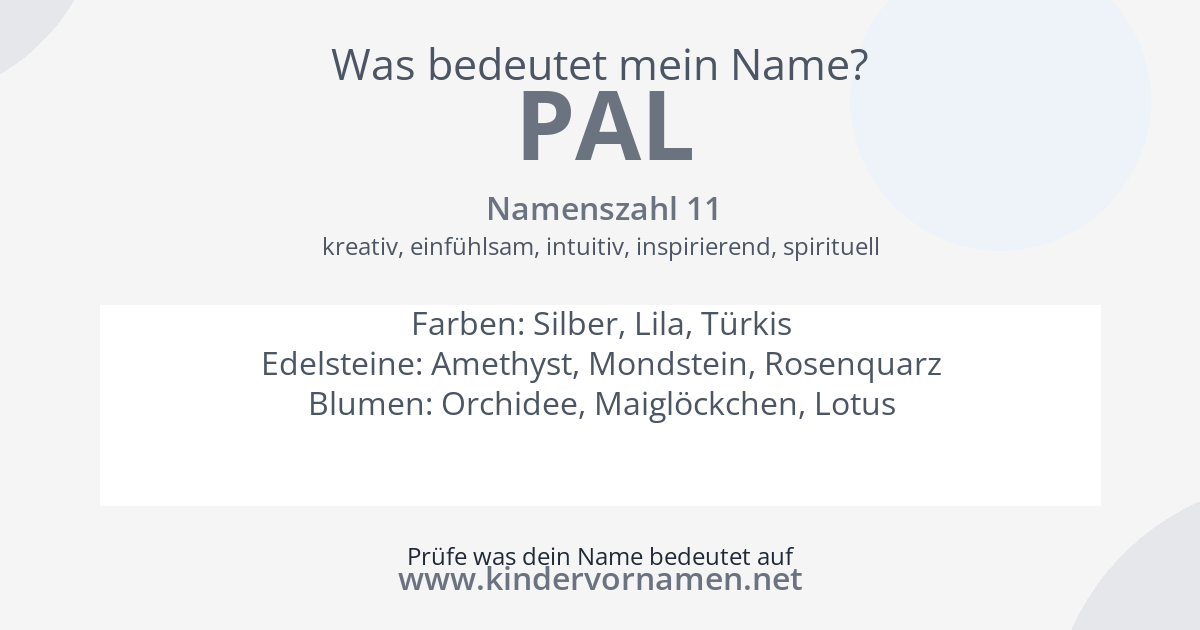 Was bedeutet der Name Pal?