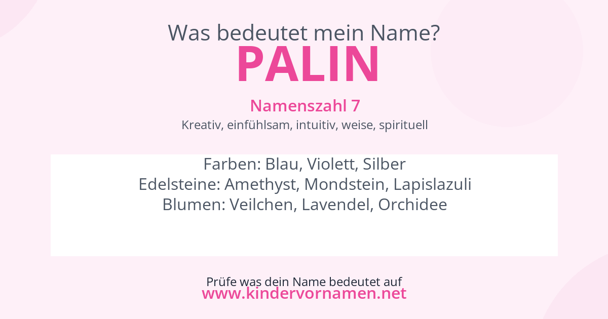 Was bedeutet der Name Palin?