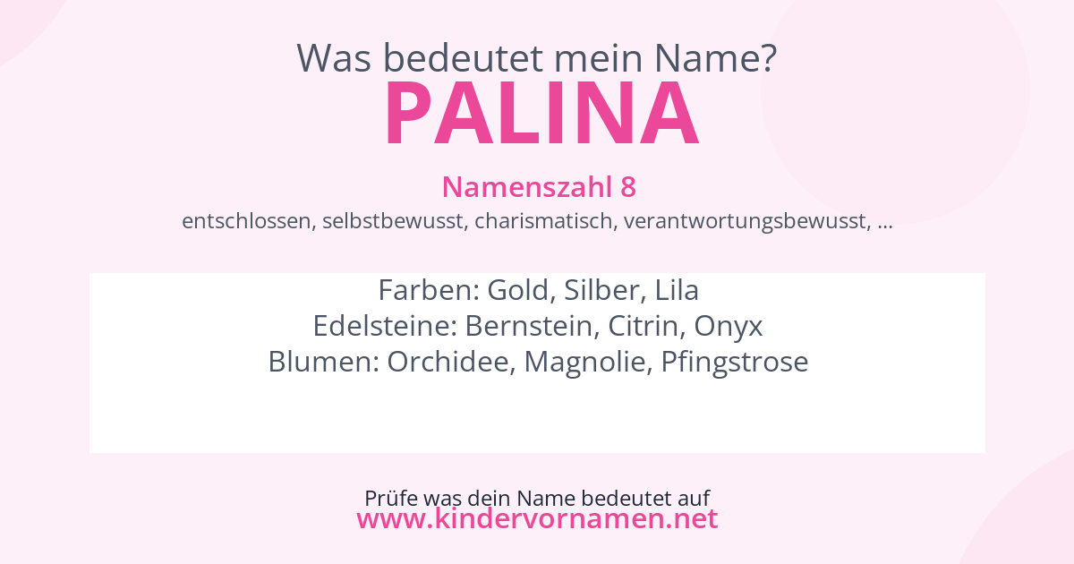 Was bedeutet der Name Palina?
