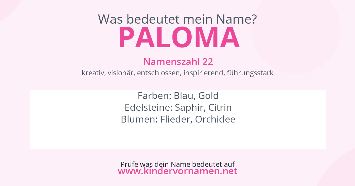 Was bedeutet der Name Paloma?