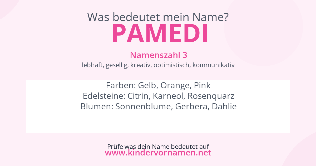 Was bedeutet der Name Pamedi?