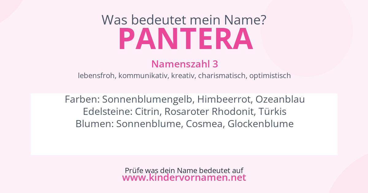 Was bedeutet der Name Pantera?