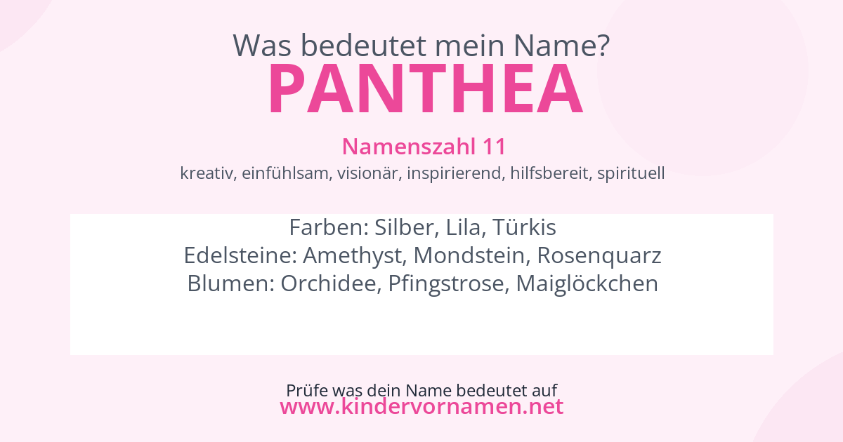 Was bedeutet der Name Panthea?