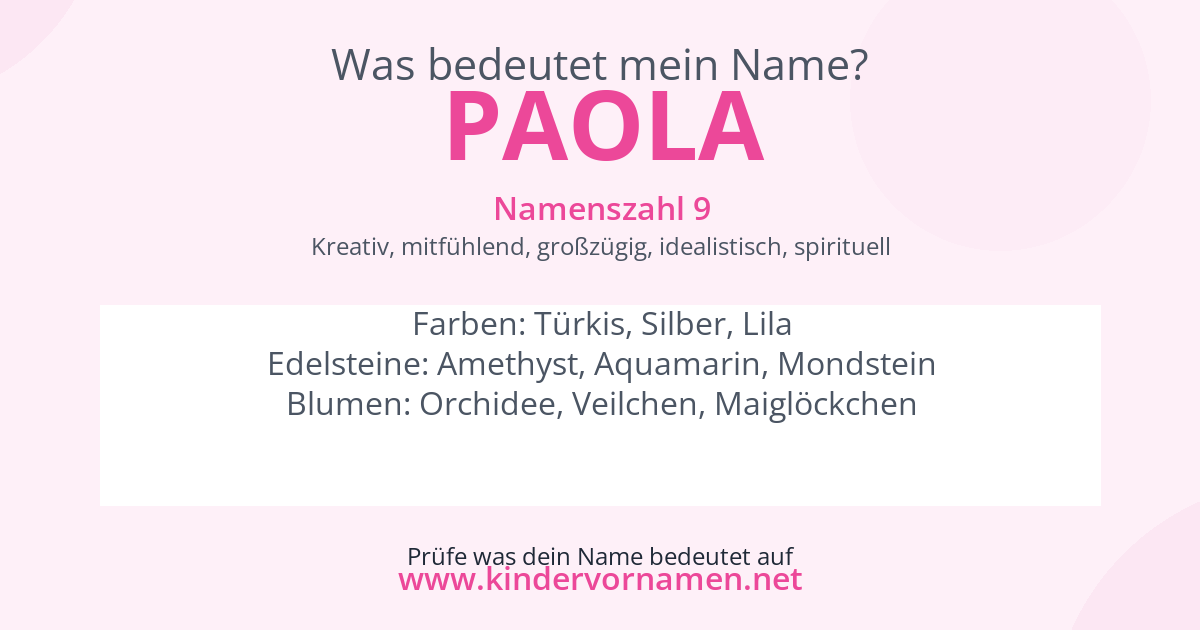 Was bedeutet der Name Paola?