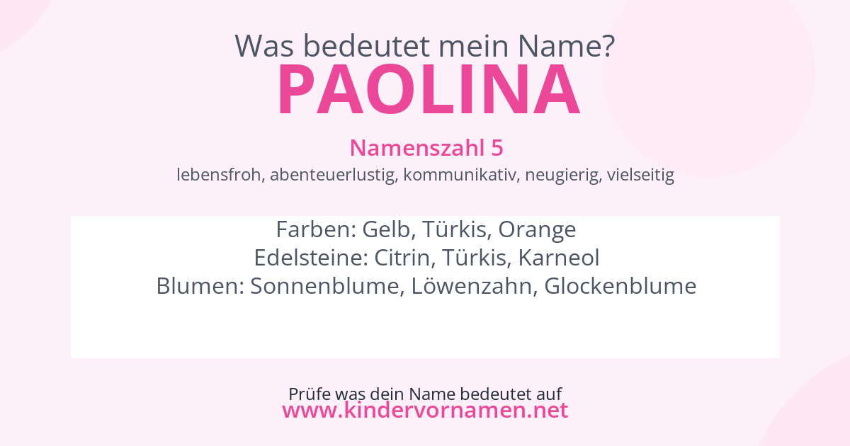Was bedeutet der Name Paolina?